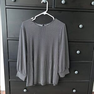 Women's Black and White Polka Dot Top